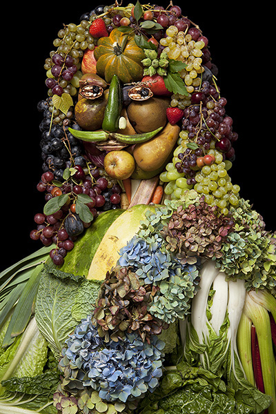 Creative Portraits Made of Fruits, Vegetables & Flowers