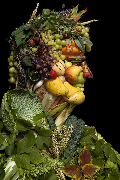 Creative Portraits Made of Fruits, Vegetables & Flowers