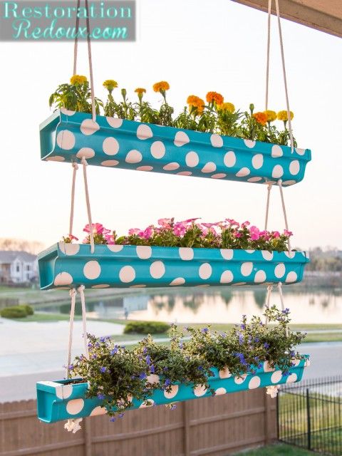 18 Easy DIY Gutter Garden Ideas